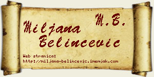 Miljana Belinčević vizit kartica